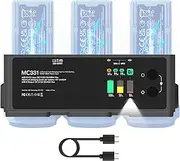 LIMETA DJI Air 3/Air 3S 200W Intelligent Battery Charger, 3-Channel Parallel Fast USB-C Charging Hub (for DJI Air 3 Drone Series), with APP Interface/LCD Screen and Discharge Function (MC331)