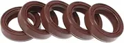 X AUTOHAUX Universal Oil Seal TC Double Lip W Steel Spring Seal Ring Rotary Shaft Seal 18x25x7mm High Pressure FKM Rubber Brown 5 Pcs