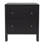 Cafe Lighting & Living Ariana Bedside Table (Black) - 67cm x 50cm x 76cm