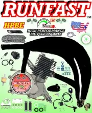 100cc 2 Stroke Real YD100 Motorized Bicycle Engine Motor kit + STRONG POWER PIPE