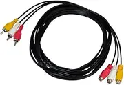 KICHOUSE Male to Female Audio Video Adapter Cable Color Coded Composite Video and Stereo Audio for VCR DVD and Cable Box Standard Connectors
