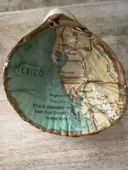Boca Grande Seashell Map Useppa Hand Made Shell Dish Trinket Dish Smidge Decor