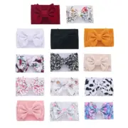 Baby Girls Big Bows Headbands Elastic Nylon Hairbands Turban Hair Accessories