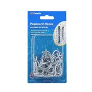Zenith Zinc Plated S And J Shape Pegboard Hooks - 50 Pack
