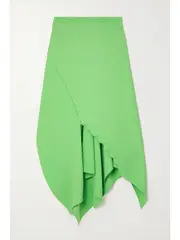 [A.W.A.K.E. MODE] A.W.A.K.E. MODE - Wrap-effect Asymmetric Jersey Skirt - Green - FR 40 FR 40 Green