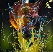 Anime Agatsuma Zenitsu Figure Light up Demon Slayer PVC Model Toy Decor Collect