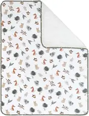Living Textiles Jersey/Sherpa Pram Blanket - Forest Retreat, Premium Fabric for Baby's Best Comfort, Super Soft Baby Quilt for Crib Bed, Stroller, Cot, Daycare, Travel, Kids, Moisture Resistant