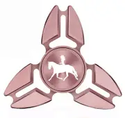 Fidget Spinner Tri-Spinner Aluminum Metal Cowgirl Riding Horse