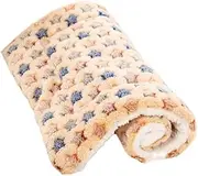 Beautiful Cat Cushion Cotton Plush Warm Dog Beds Large Bite Resistant Non Slip Square Dog Cushion Machine Washable for Dogs Cats Rabbits Other Animals Pink,XL (Color : Beige, Size : M)