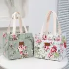 Thermal Floral Print Lunch Bag Handbag Waterproof Insulated Bag Women