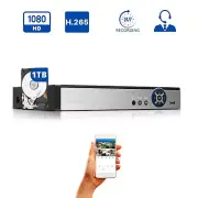 16 Channel H.265 HD CCTV Security Surveillance Camera DVR with 1TB HDD QR Cloud