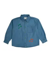 Note Embroidered Buttoned Denim Shirt 8Y,6Y,128/134,116/122,4Y,8086,10Y,92/98 blue