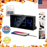 Digital Dual Alarm Clock for Bedroom, Large Display Bedside with Battery Backup,