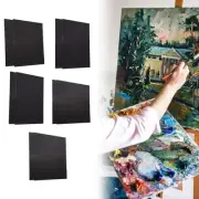 2x Wooden Canvas Art Boards Canvas Panels Stretched Black Canvas for Crafting