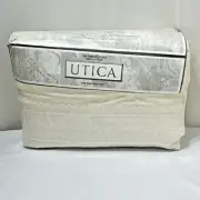 Vtge Utica King Size Sheet Set Christines Lace Ecru All Cotton WestPoint Stevens