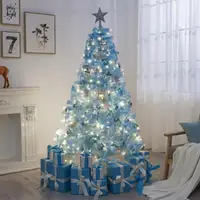 在飛比找樂天市場購物網優惠-聖誕樹 聖誕節藍色植絨聖誕樹套餐1.5米1.8米2.1米3米