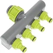 4 Four Way Diverter Double Water Hose Pump Hose to Hose Connector Adaptor Hose Splitter Dual Outdoor Automatic Nozzle End Hose Coupler Spout Swivel Sprinkler System Tank Yellow Abs
