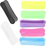 MOBUTOFU 7pcs Handle Grip Glue Tennis Racket Grip Bands Elastic Racket Ring Tennis Overgrip Protectors Small Racket Ring Tennis Racket Grips Badminton Racket Grip Racket Supplies