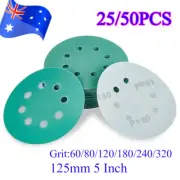 AU 125mm 5" Round Orbital Sanding Disc Discs Sandpaper Hook Loop 8 hole Drywall