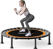 FitinOne Foldable Mini Trampoline Load 450lbs,Portable Exercise Rebounder Trampoline with Adjustable Foam Handle,Fitness Trampoline for Adults and Kids