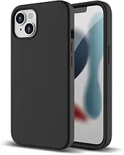[ZUSLAB] Case for iPhone 13 Case, Liquid Silicone Anti-Scratch Gel Rubber Shockproof Full Protection Soft Microfiber Lining Cover for Apple (2021) - Black
