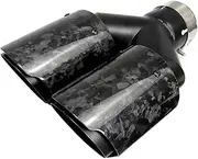 Forged Carbon Fiber + Black Stainless Steel Car Dual Exhaust Tip Double End Tip Compatible For BMW Compatible For BENZ(Inlet 57mm)