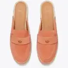 New Tory Burch Seaside Suede Leather Mule Espadrilles Sienna Rose Slip on Size 6