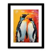 Two Penguin Modern Art Framed print Art Poster