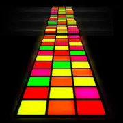 Haull 118 x 39 Inch Neon Light up Dance Floor Glow in The Dark Runner Rug UV ...