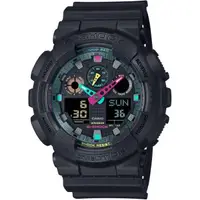 在飛比找森森購物網優惠-CASIO G-SHOCK 霧黑螢光防磁雙顯計時錶/GA-1