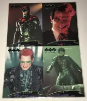 1995 FLEER ULTRA BATMAN FOREVER 4 CARD UNCUT PROMO SHEET 5"x7" AD RIDDLER ROBIN