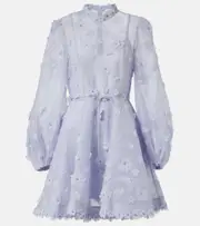 [Zimmermann] Zimmermann Matchmaker Lift Off linen and silk minidress AU 16 blue