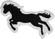 Jumping Horse Patch, Horse Patch, Kids Rhymes Patch, Embroidered Iron on Sew on Patch Badge for Clothes etc. 8x4.5cm