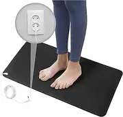 GroundFlow Grounding Mat - Conductive Carbon Indoor Grounding Therapy Pad with Extra Long 15' Cord for Desk, Bed, Living Room - Soft, Thick Earth Mat for Sleep, Pain Relief, Wellness - 13 x 29 Inches