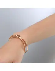 Bullion Gold Forever Knot Rose Gold Titanium Cuff Bangle