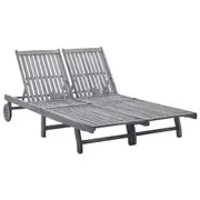 Sun Lounger Patio Day Bed Garden Outdoor Furniture Solid Wood Acacia vidaXL