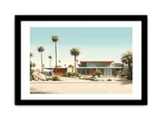 Vintage Palm Springs House Art Poster Canvas Print