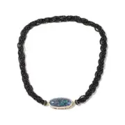 HSN Rarities Australian Opal Triplet, Black Spinel White Zircon 18" Necklace