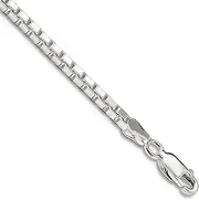 [JewelryWeb] 925 Sterling Silver Solid Polished 2.5mm Box Chain Bracelet Lobster Claw Jewelry Gifts for Women - Length Options: 18 20