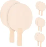 WESIEVYA 4 Pair DIY Unpainted Wooden Blanks for Table Tennis Paddles Unfinished Crafting Rackets for Creative Projects for Skill Training and