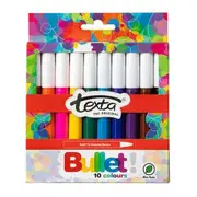 Texta Colouring Markers Bullet Tip Wallet 10
