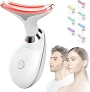 Red-Light-Therapy-for-Face and Neck, Red Light Therapy Wand, 7 Color Led Face Neck Massager for Skin Care, White (Rainbow)