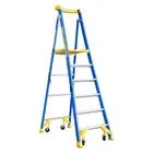 Bailey P170 Fibreglass Platform Ladder 6 Step 1.8m Platform 170kg Wheels FS1353