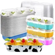 Mini Cake Pans with Lids,50 Pack Mini Loaf Baking Pans and Lids Covers,Alumin...