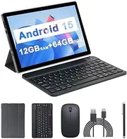 2 in 1 tablet 2023, 10 inch Android 11 tablet with keyboard, 4GB+64GB, tablets with mouse stylus, 1.8GHz Quad Core, 1280x800 HD Touchscreen, 8MP Dual Camera,