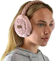 C.C Soft Winter Warm Adjustable Headband Ear Warmer Earmuffs, Rose, One size