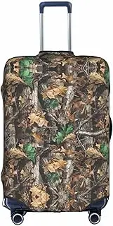 [pvinnk] Cold Tree Camouflage Print Protective Luggage Cover Elastic Washable Suitcase Travel Gear Protector, White, Medium