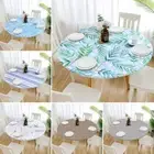 Waterproof Fitted Round Tablecloth Table Cover Cloth Elastic Protector Cover