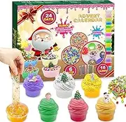 ISTOOLL Advent Calendar 2024 Fluffy Starry Slime Kit Countdown to Christmas DIY Cute Slime Crystal Supply Kit 24 Days of Surprises Fun for Boys and Girls Teen Ages 3 and Up