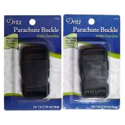 Dritz 2 Pack of Black Parachute Buckles 1"